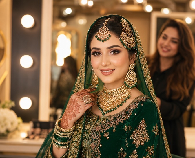 Aarvella baby pink bridal salon hero look